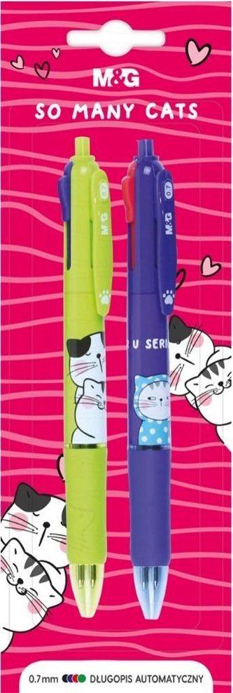 Długopis aut. So Many Cats 0,7mm 4 kolory mix 2szt