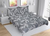 Povlečení krepové na dvoudeku - šedá větvička - 1x 240x220, 2ks 70x90 cm (240 cm šířka x 220 cm