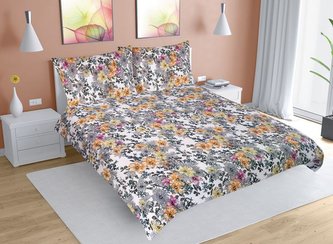Povlečení krepové na dvoudeku - louka - 1x 240x220, 2ks 70x90 cm (240 cm šířka x 220 cm