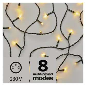 LED vánoční řetěz, 18m, teplá bílá, programy