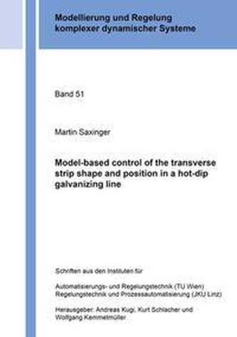 Model-based control of the transverse strip shape and position in a hot-dip galvanizing line