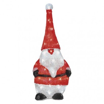 LED vánoční skřítek, 61cm, venkovní, studená bílá, časovač