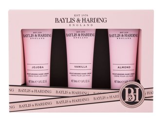 Baylis & Harding Jojoba, Vanilla & Almond Oil krém na ruce Jojoba 50 ml + krém na ruce Vanilla 50 ml + krém na ruce Almond 50 ml