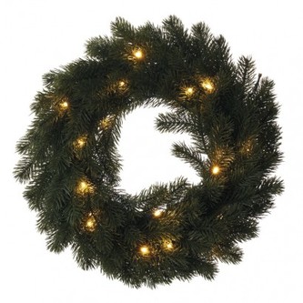 LED vánoční věnec, 40cm, 2× AA, vnitřní, teplá bílá