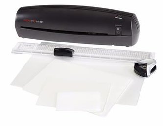 Bundle Genie LA402 Starter-Set (4v1), A4 laminátor, řezačka, fólie, zaoblovač