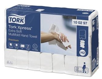 Ručníky Tork Premium Extra Soft Xpress H2 papírové skládané Multifold, bílé, 21x100ks