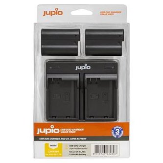 Set Jupio 2ks baterií EN-EL15C a duální nabíječky pro Nikon