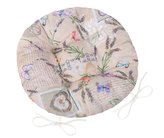 Sedák EMA kulatý prošívaný - patchwork levandule - průměr 40 cm