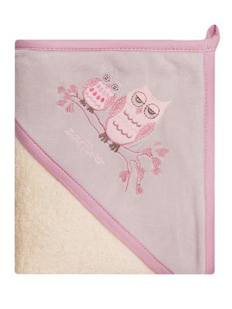 Dětská froté osuška Womar 80x80 sovičky béžová