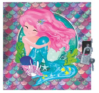 Pamiętnik metalizowany z kłódką Syrenka 11