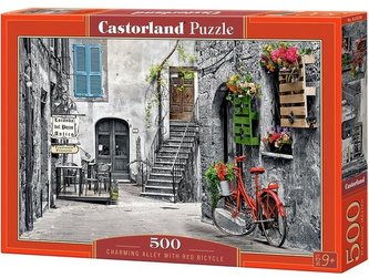 Puzzle 500 Uroczy zaułek z czerwonym rowerem CASTO