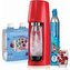 Výrobník sody Sodastream sada Spirit Red + Lahve Love Raspberry 2 x 1 litr