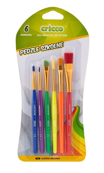Farebné školské štetce 6ks CRICCO