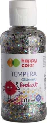 Farba Tempera 118ml brokat srebrna HAPPY COLOR