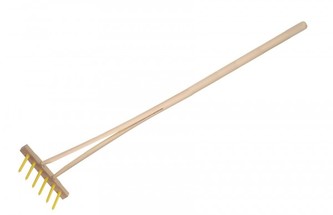 Hrable žlté s násadou so 6 kolíkmi drevo/plast 90cm náradie