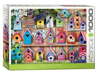 Puzzle 1000 Kolorowe domki dla ptaków