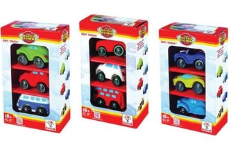 Zestaw miękkich pojazdów 3 sztuki