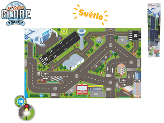 Koberec dopravný - letisko 120x72cm na batérie so svetlom v krabičke