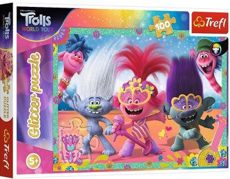 Trefl Puzzle Trollové / 100 dílků, třpytivé
