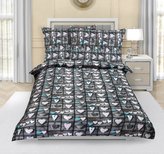 Povlečení bavlněné - patchwork srdce šedé - tyrkysové - 140x200, 70x90