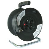 Solight prodlužovací přívod na bubnu, 4 zásuvky, 50m, černý kabel, 3x 1,5mm2