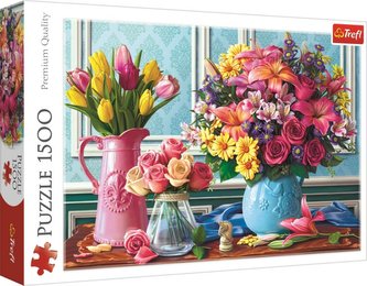 Puzzle: Kytica vo váze 1500 dielikov