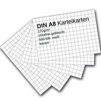 Karteikarten 500 Stück A8 weiß kariert