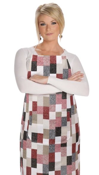 Kuchyňská zástěra EMA - cihla bordo - zástěra 67x84 cm