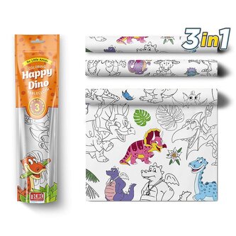 Maľovacie obrusy Šťastní Dinosaury 3ks