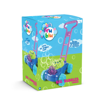 Bublifuk FRU BLU kosačka plast sada na výrobu mydlových bublín + náplň 0,5L na bat. v krab. 25x30x14cm