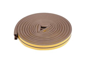 Tesnenie do okien a dverí samolepiace 9x7,4mm TYP D hnedé 6m