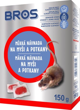 Mäkká návnada na myši a potkany BROS 150g