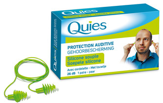 QUIES QUIES Silikonové chrániče sluchu se šňůrkou (1 pár)