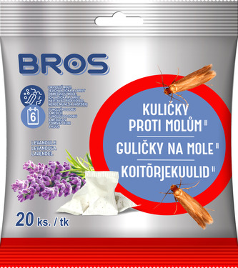 Guľôčky proti šatňovým mólam BROS 20ks