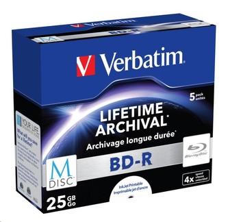 VERBATIM MDisc BD-R (5-balenie)Jewel/4x/25GB VERBATIM MDisc BD-R (5-balenie)Jewel/4x/25GB