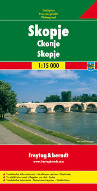 Freytag & Berndt Stadtplan Skopje. Ckonje