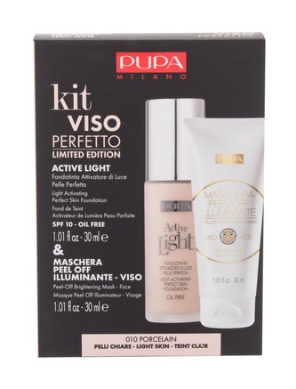 Pupa Active Light make-up Active Light Perfect Skin Foundation SPF10 30 ml + pleťová maska Maschera Peel-Off Brightening Mask 30 ml