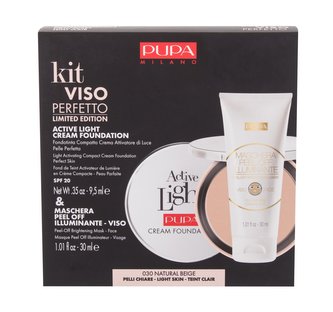 Pupa Active Light make-up Active Light Cream Foundation SPF20 9,5 ml + pleťová maska Maschera Peel-Off Brightening Mask 30 ml