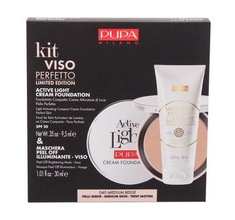 Pupa Active Light make-up Active Light Cream Foundation SPF20 9,5 ml + pleťová maska Maschera Peel-Off Brightening Mask 30 ml