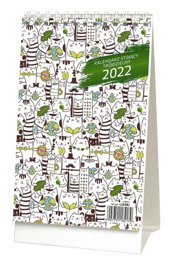 Kalendarz 2022 biurkowy stojący, trójdzielny