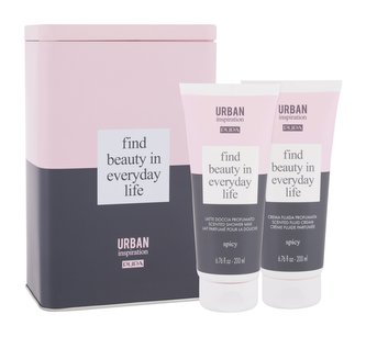 Pupa Urban Inspiration sprchové mléko Urban Inspiration Spicy 200 ml + tělový krém Urban Inspiration Spicy 200 ml + plechová dóza