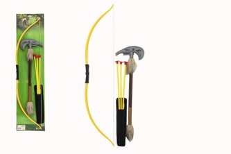 Luk indiánsky 70cm + 3 šípy s prísavkami + tomahawk plast v sáčku