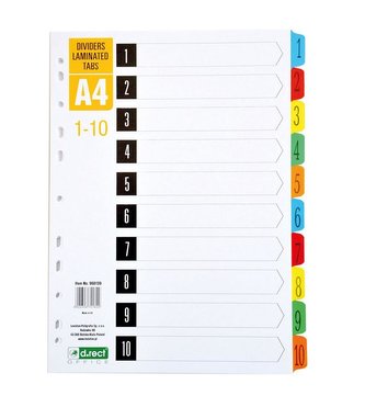 Przekładki kartonowe 1-10 index laminowany D.RECT