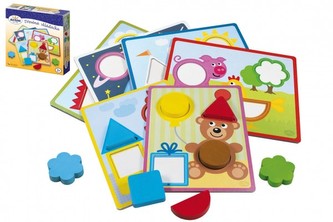 Vkladačka drevená v krabici 23x23x5cm 24m+