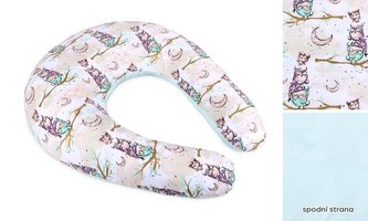 Povlak na kojicí polštář na zip - sovička na větvi - po obvodu 180 cm