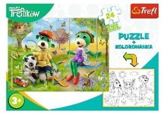 Puzzle 24 + kolorowanka Rodzina Treflików TREFL