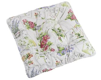 Sedák EMA prošívaný - květinová pohlednice - 40x40 cm, prošívaný