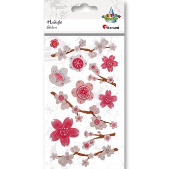 Naklejki foliowo-papier. 3D kwiaty wiśni mix 12szt