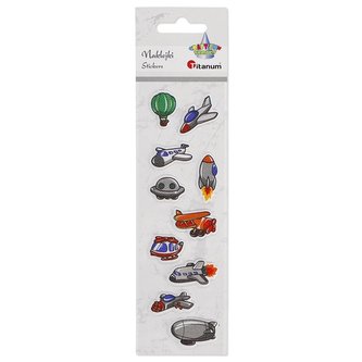 Naklejki wypukłe miękkie latające pojazdy 10szt