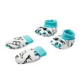 Kojenecký bavlněný set-capáčky a rukavičky Nicol Dinosaur - velikost Univerzální